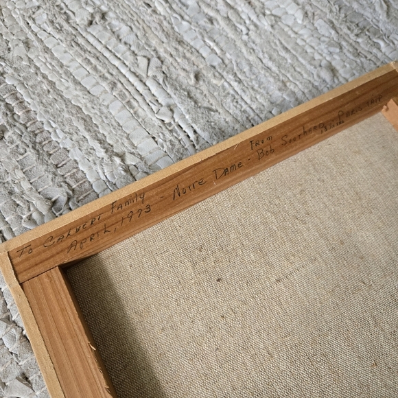 Original Vintage Art Oil Painting Canvas Notre Dame Paris Seine Spooky Halloween - Picture 4 of 7